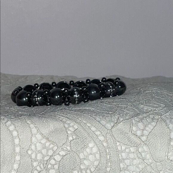 Hematite Bracelet with Rhinestones - Picture 3 of 3